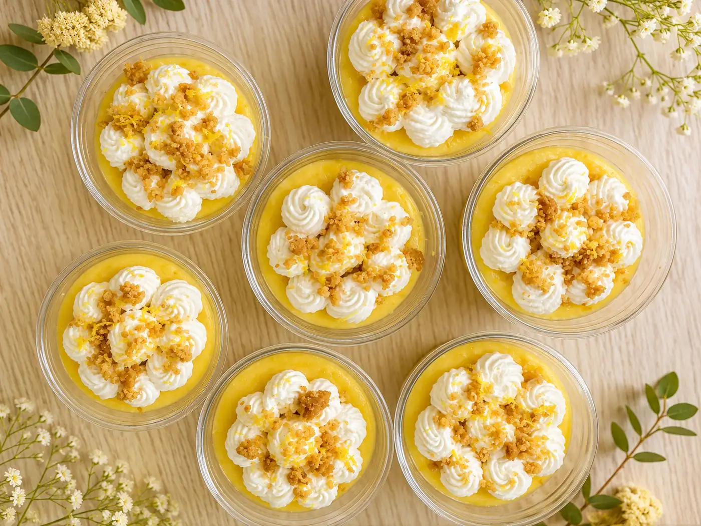 Verrines au citron et crème fouettée